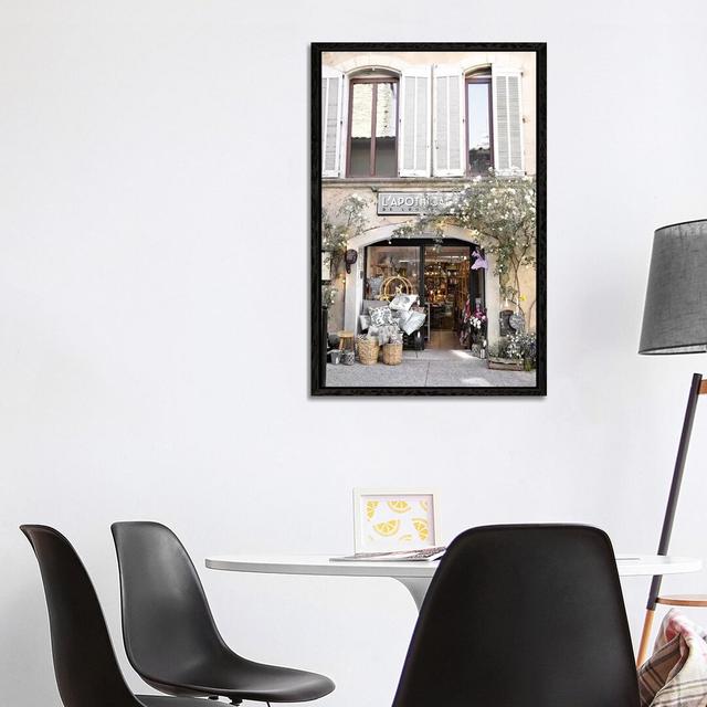 The Provence Shop by Caroline Mint - Print on Canvas Ebern Designs Format: Black Framed, Size: 101.6cm H x 66.04cm W x 3.81cm D on Productcaster.