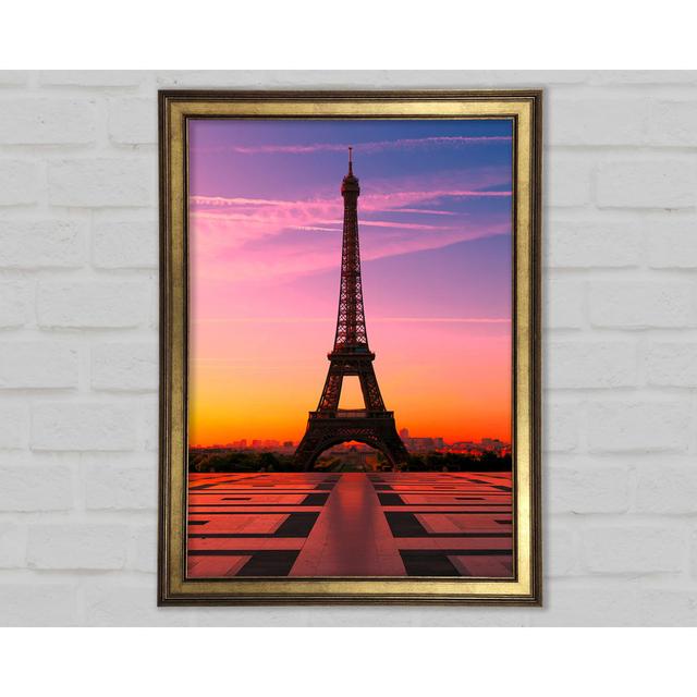 Eiffel Tower Sunset 3 - Single Picture Frame Art Prints Latitude Run Size: 29.7cm H x 21cm W x 1.5cm D on Productcaster.