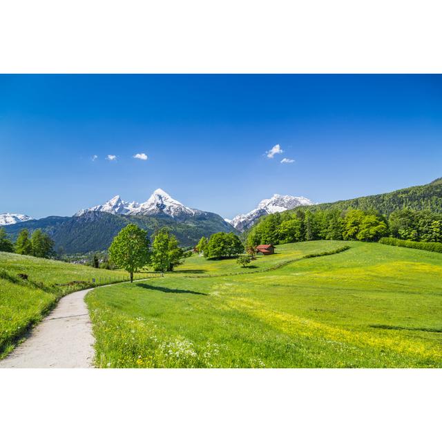 Snowcapped Mountain Tops by Bluejayphoto - Wrapped Canvas Photograph Alpen Home Size: 51cm H x 76cm W on Productcaster.