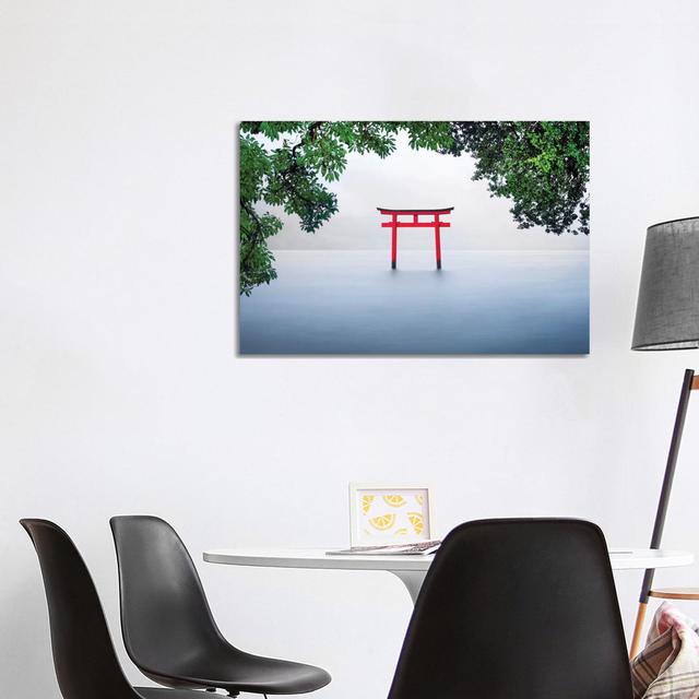 Red Torii Gate by Jan Becke - Wrapped Canvas Gallery-Wrapped Canvas Giclée Ophelia & Co. Size: 66.04cm H x 101.6cm W on Productcaster.