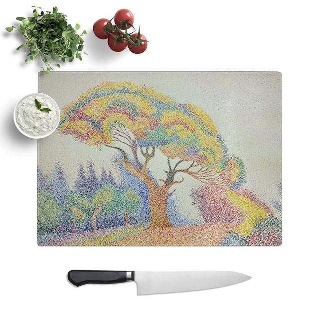 Colourful Tree by Paul Signac Chopping Board East Urban Home Size: 0.4cm H x 28.5cm W x 39cm L on Productcaster.