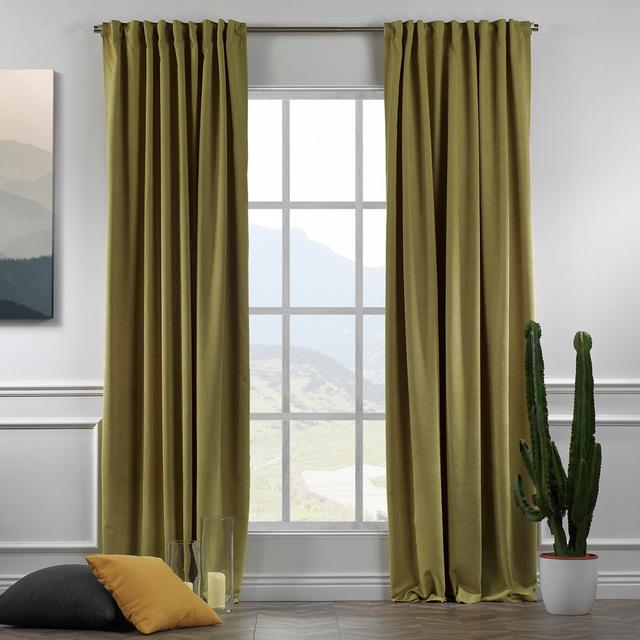 Extra Long & Extra Wide Decorative Curtain Single Panel Lilijan Home & Curtain Curtain Colour: Olive Green, Panel Size: 280cm Width x 375cm Drop on Productcaster.