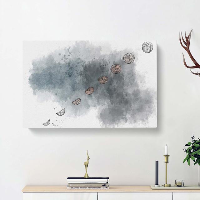 Story Of The Moon In Abstract - Wrapped Canvas Print East Urban Home Size: 50cm H x 76cm W x 3cm D on Productcaster.