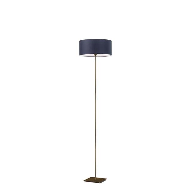 150 cm Stehlampe Ayania 17 Stories Schirmfarbe: Navyblau, Gestellausführung: Antikgold on Productcaster.