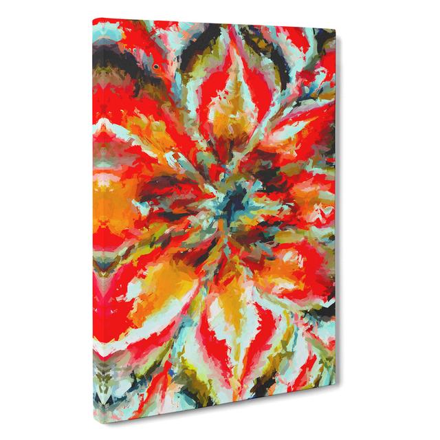 Floral Explosion Abstract - Wrapped Canvas Painting Marlow Home Co. Size: 76cm H x 50cm W x 3cm D on Productcaster.