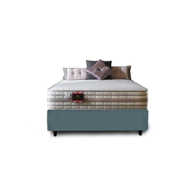 Aspelare Small Double Pocket Memory 2000 Divan Bed Fairmont Park Colour: Sky Plush Velvet, Storage Type: No Storage Low Base, Size: Double (4'6) on Productcaster.