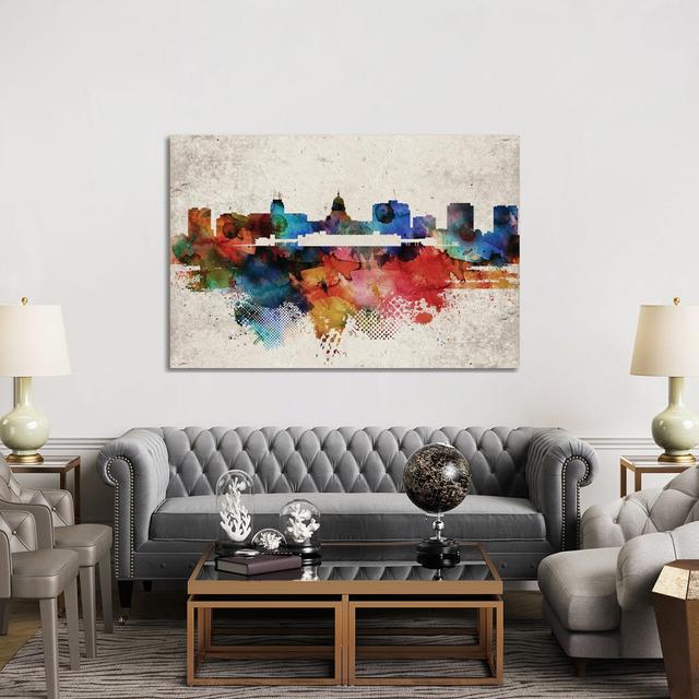 Madison Abstract Skyline - Wrapped Canvas Art Prints Brayden Studio Size: 101.6cm H x 152.4cm W x 3.81cm D on Productcaster.