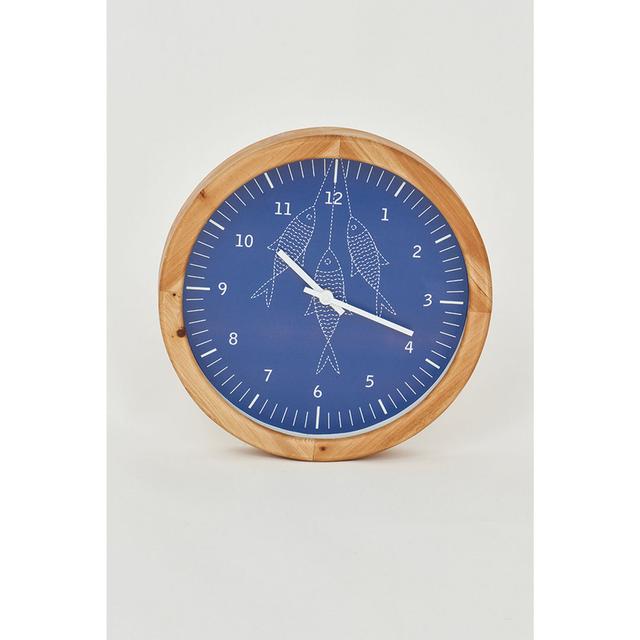 Analogue Wood Mechanical Tabletop Clock Medium Yellow Wood Batela on Productcaster.