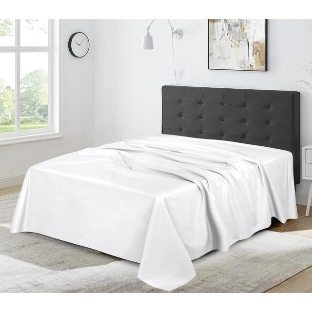 Franceschino 200 Thread Count Egyptian Quality Cotton Flat Sheet Ebern Designs Colour: White, Size: Single (3') on Productcaster.