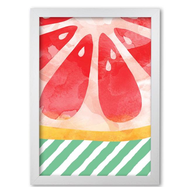 'Grapefruit Abstract' Graphic Art in Red East Urban Home Size: 60 cm H x 42 cm W x 5 cm D, Format: White Grain Frame on Productcaster.