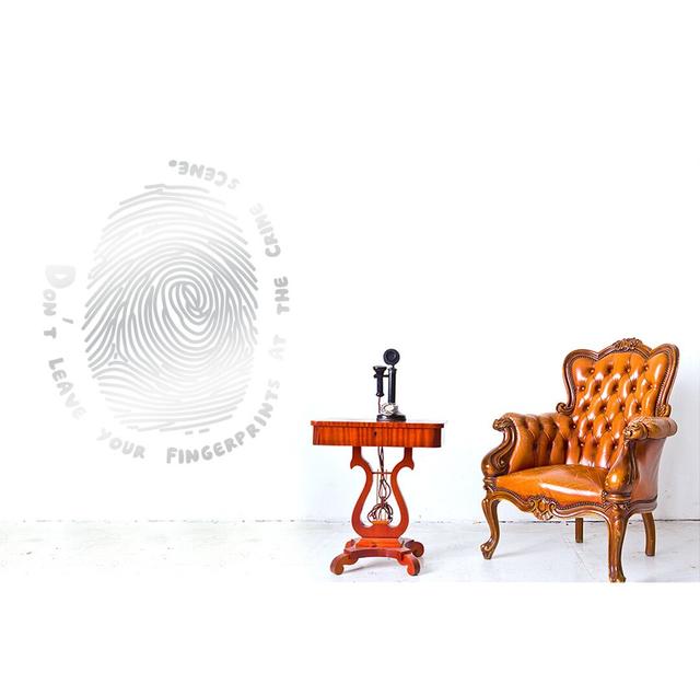 Don't Leave Your Fingerprints at the Crime Scene Wall Sticker Maturi Colour: Shiny Silver, Size: Medium on Productcaster.