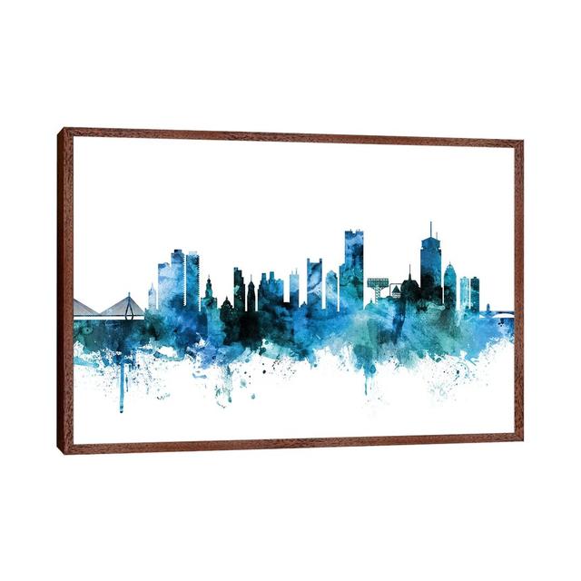 Boston, Massachusetts Skyline by Michael Tompsett - Print on Canvas Ebern Designs Size: 66.04cm H x 101.6cm W x 3.81cm D, Format: Classic Brown Wood F on Productcaster.