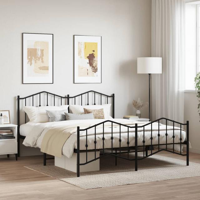 Afrin Metal Bed Brambly Cottage Colour: Black, Size: Split California King on Productcaster.