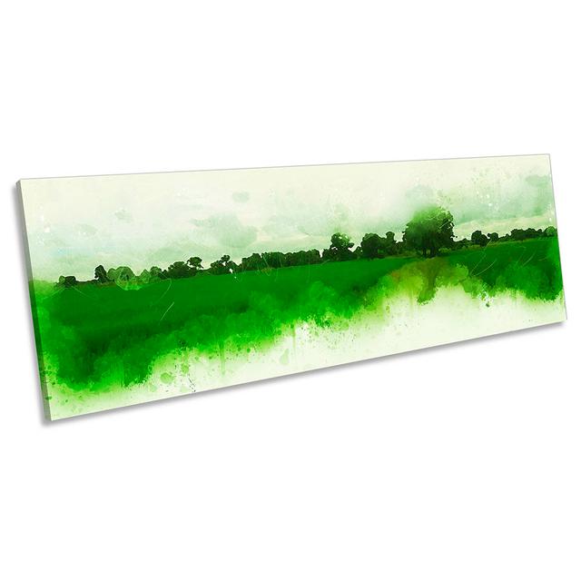 Green Countryside Landscape - Wrapped Canvas Panoramic Print Marlow Home Co. Size: 45.72cm H x 137.16cm W on Productcaster.