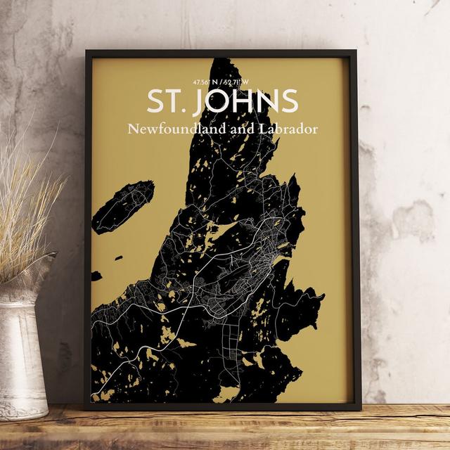 St. Johns City Map - No Frame Print East Urban Home Size: 70cm H x 50cm W x 0.13cm D on Productcaster.