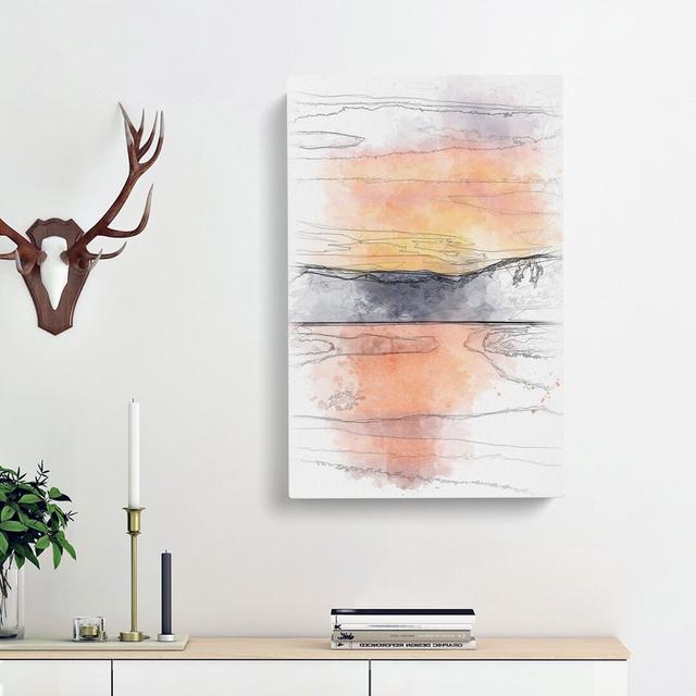 Sunshine over the Mountains - Wrapped Canvas Drawing Print East Urban Home Size: 91cm H x 60cm W x 3cm D on Productcaster.