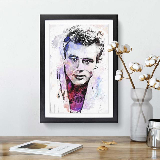 James Dean in Abstract - Picture Frame Graphic Art Print on MDF East Urban Home Format: Black Framed, Size: 65cm H x 48cm W x 2cm D on Productcaster.