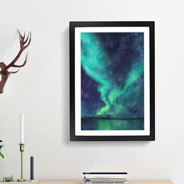 The Northern Lights in Abisko Sweden - Picture Frame Painting Print East Urban Home Size: 45cm H x 33cm W x 2cm D, Frame Option: Black Framed on Productcaster.