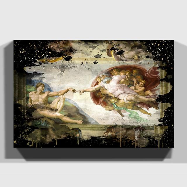 'Creation of Adam' by Michelangelo Graphic Art on Wrapped Canvas East Urban Home Size: 50cm H x 76cm W on Productcaster.