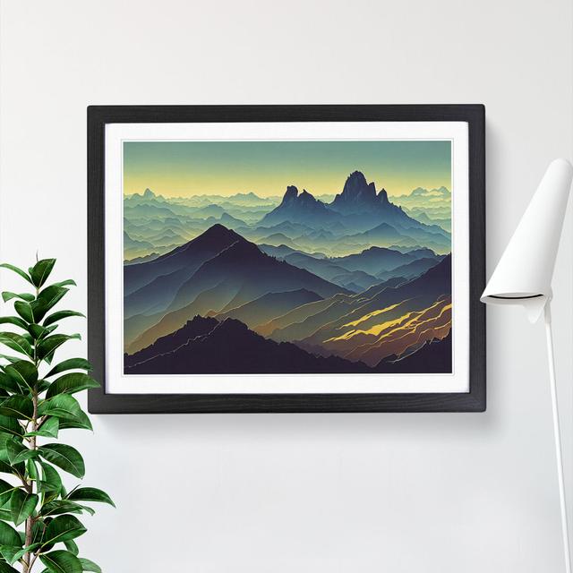 Wild Mountain Sunrise - Picture Frame Graphic Art Alpen Home Frame Colour: Black, Size: 25cm H x 34cm W x 2cm D on Productcaster.