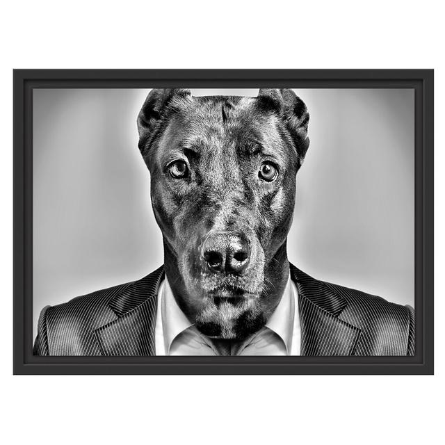 Gerahmtes Wandbild Manager Hund mit Anzug East Urban Home Größe: 40 cm H x 55 cm B on Productcaster.