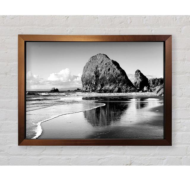 Magnificent Ocean Rocks B N W Framed Print Highland Dunes Size: 59.7cm H x 84.1cm W on Productcaster.