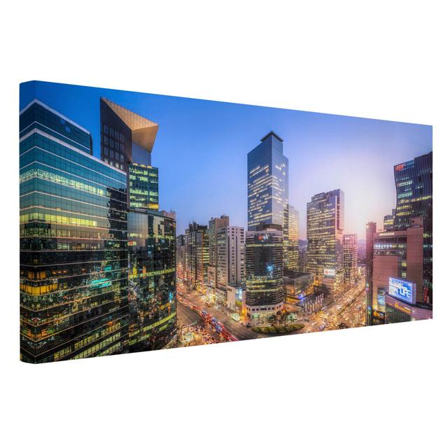 City Lights By Gangnam - Wrapped Canvas Graphic Art Ebern Designs Format: 330g/m³ recycled canvas, Size: 40cm H x 80cm W on Productcaster.