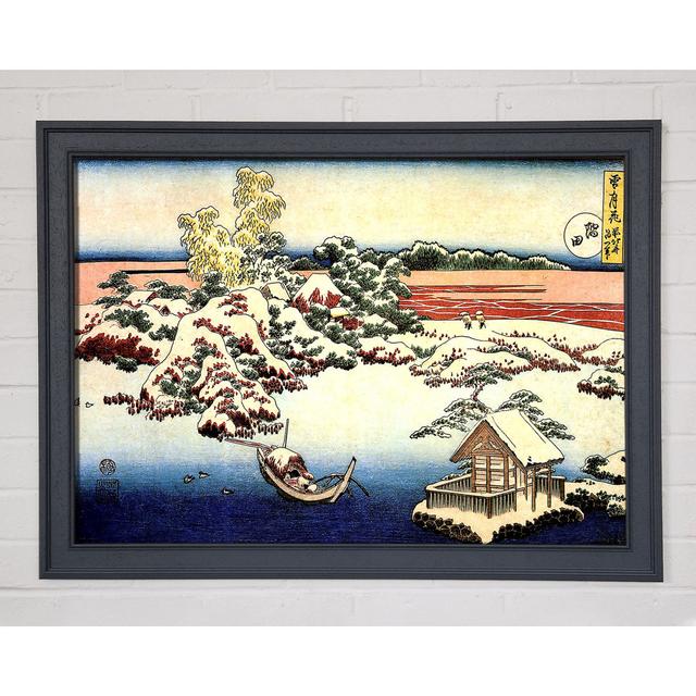 Hokusai Winter Landscape Of Suda Framed Print Rosalind Wheeler Size: 84.1cm H x 118.9cm W x 1.5cm D on Productcaster.