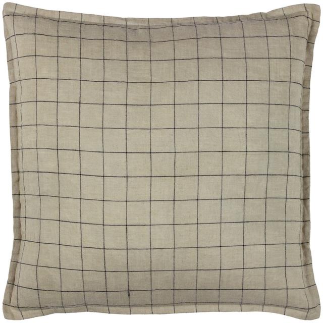 Linen Grid Check Square Scatter Cushion Cushion Cover Loft Living Colour: Stone on Productcaster.