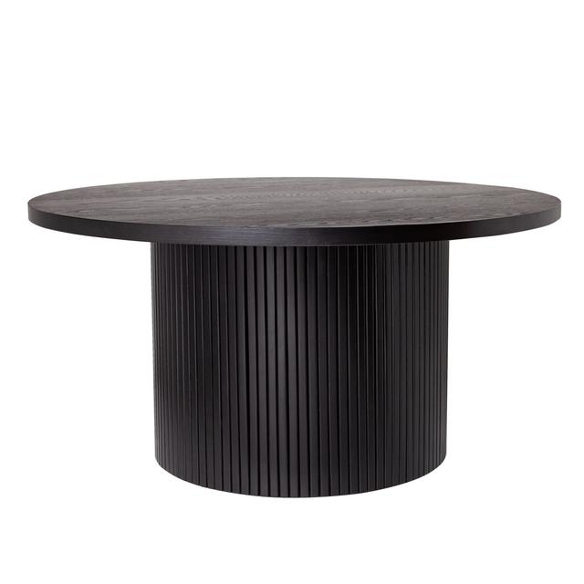 Pedestal Wood Round Coffee Table Blue Elephant Size: 40cm H x 60cm W x 60cm D, Colour: Black on Productcaster.