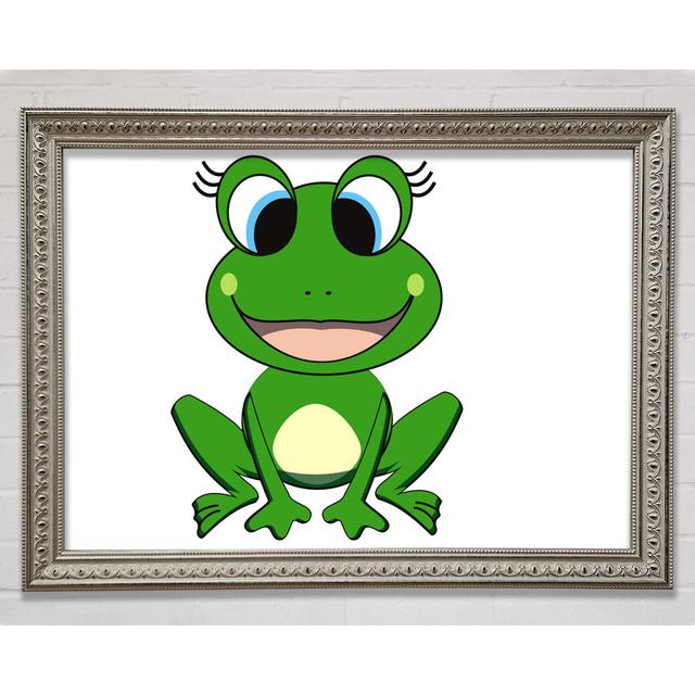 Happy Frog Ready To Leap Baby Blue - Single Picture Frame Art Prints Bright Star Size: 29.7cm H x 42cm W, Colour: Silver on Productcaster.