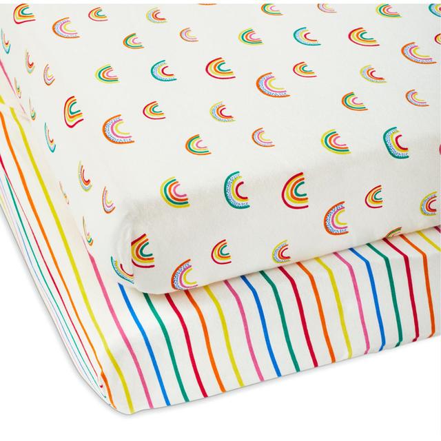 2 PACK COTBED SHEETS - RAINBOW DREAMS Ickle Bubba on Productcaster.