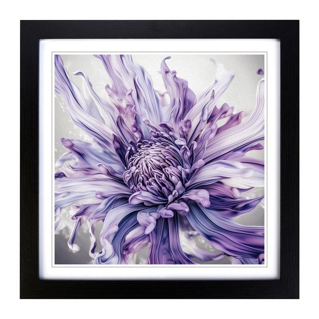 Lavender Flower Abstract Art No.2 - Print Marlow Home Co. Frame Colour: Black on Productcaster.