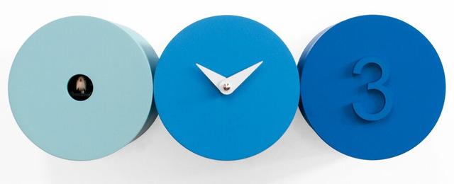 Becnel Wall Clock Ebern Designs Colour: Light Blue / Blue on Productcaster.