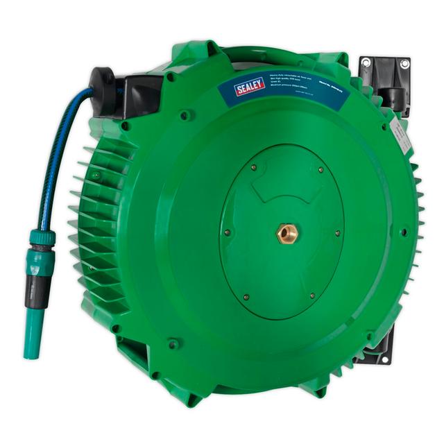 Plastic Retractable Water Hose Reel Sealey on Productcaster.