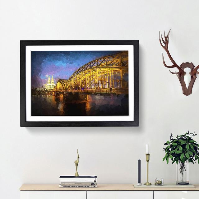 Cologne Cathedral and the Hohenzollern Bridge - Picture Frame Graphic Art Print East Urban Home Size: 36cm H x 48cm W x 2cm D, Frame Option: Black Fra on Productcaster.