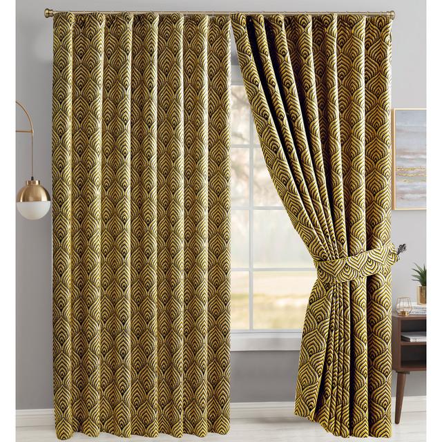 Huard Polyester Room Darkening Pinch Pleat Curtain Pair Fairmont Park Colour: Ochre, Panel Size: 66" W x 72" L on Productcaster.