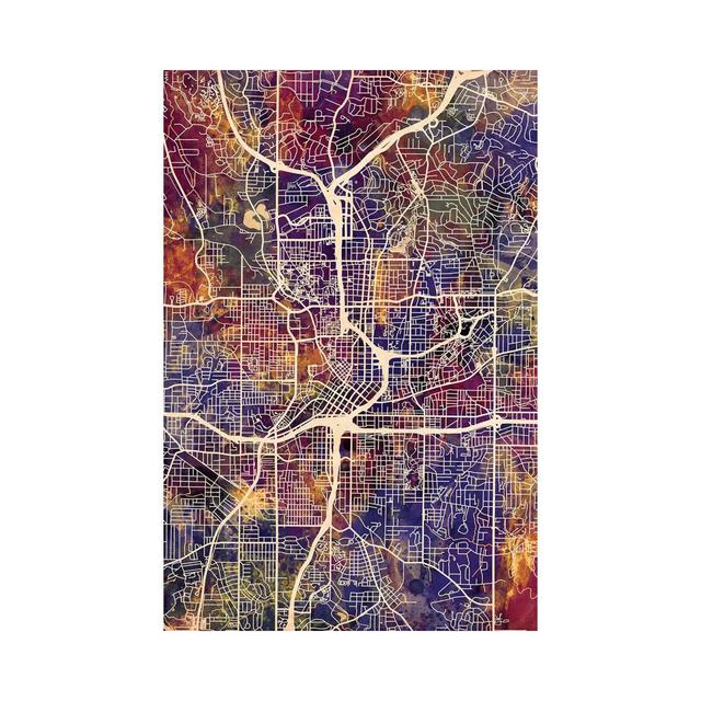 Detroit Michigan City Map II by Michael Tompsett - Wrapped Canvas Art Prints Borough Wharf Size: 45.72cm H x 30.48cm W x 1.91cm D on Productcaster.