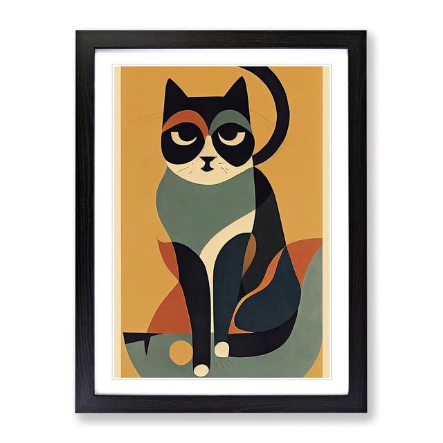 Cat Mid Century Vol.1 - Picture Frame Graphic Art ClassicLiving Size: 64cm H x 46cm W, Format: Oak Framed on Productcaster.