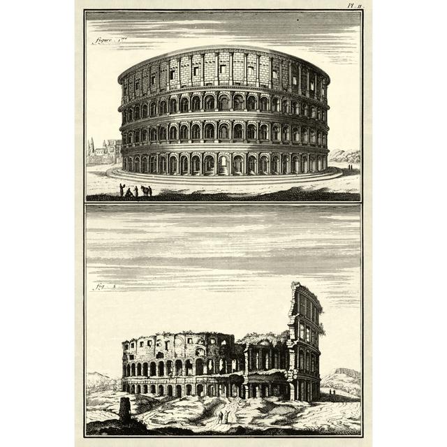 The Colosseum - Wrapped Canvas Art Prints Rosalind Wheeler Size: 76cm H x 51cm W on Productcaster.