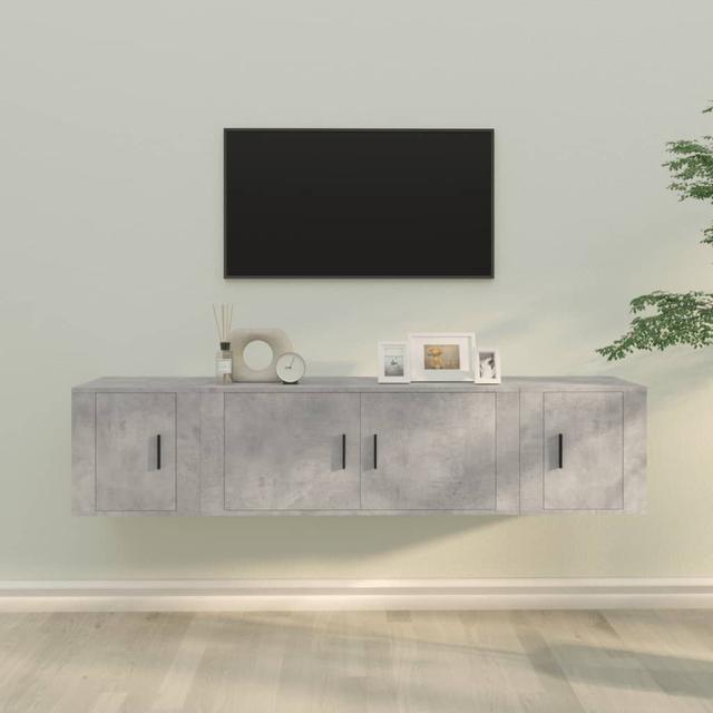 Lameen TV Stand for TVs up to 78" (Set of 3) 17 Stories Colour: Concrete Grey on Productcaster.