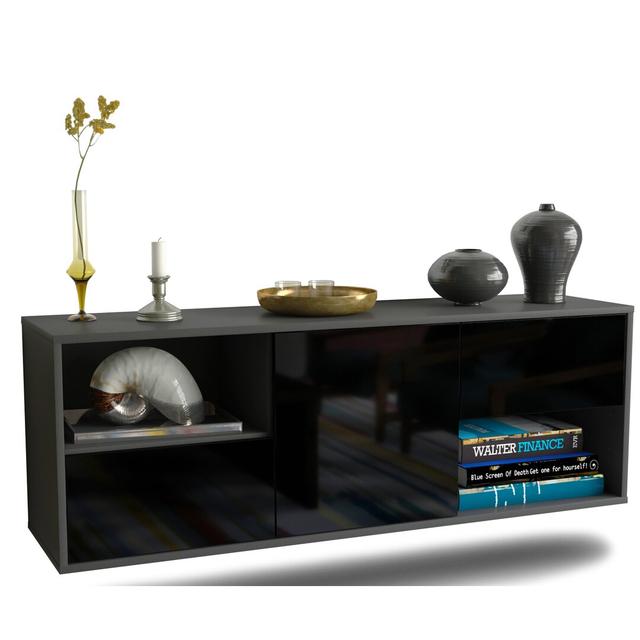 Lunetta TV Stand Ebern Designs Colour: High Gloss Black on Productcaster.