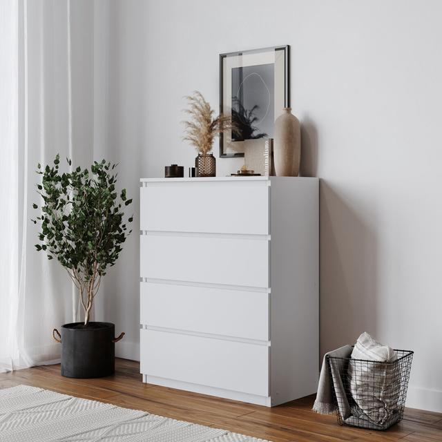 Baptistine 4 Drawer 70Cm W Chest of Drawers 17 Stories Colour: White on Productcaster.