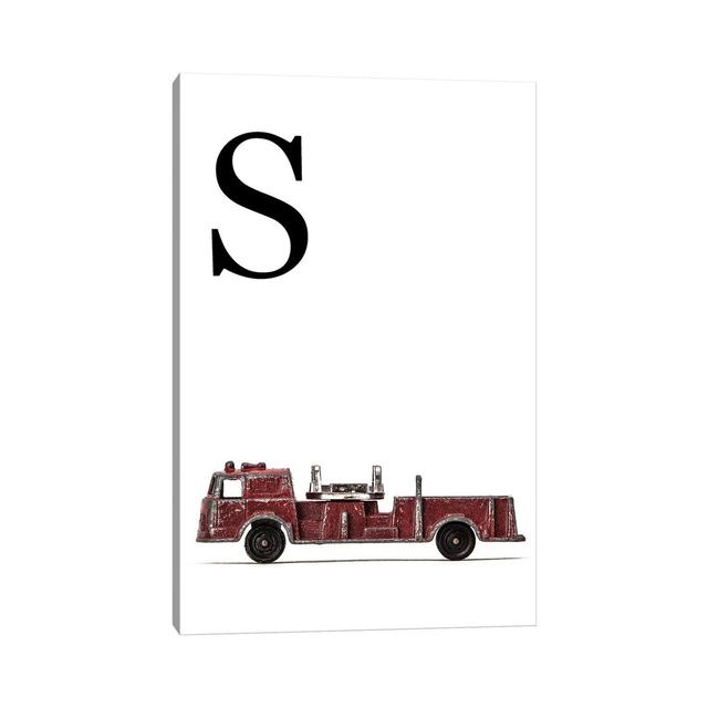 S Fire Engine Letter - Print on Canvas Williston Forge Format: Wrapped Canvas, Size: 101.6cm H x 66.04cm W x 3.81cm D on Productcaster.