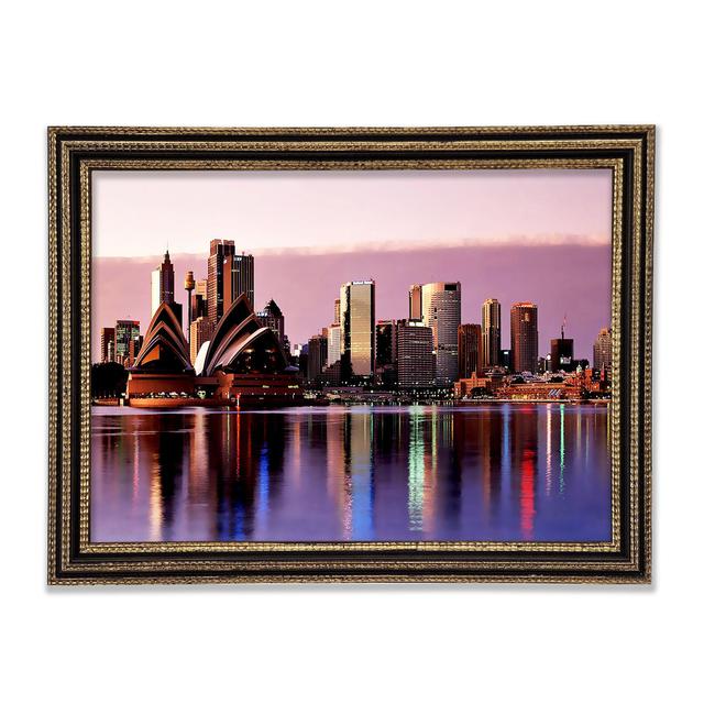 Sydney Harbour Opera House Stunning Pink Reflections - Print Ebern Designs Size: 42.1cm H x 59.7cm W x 3cm D on Productcaster.