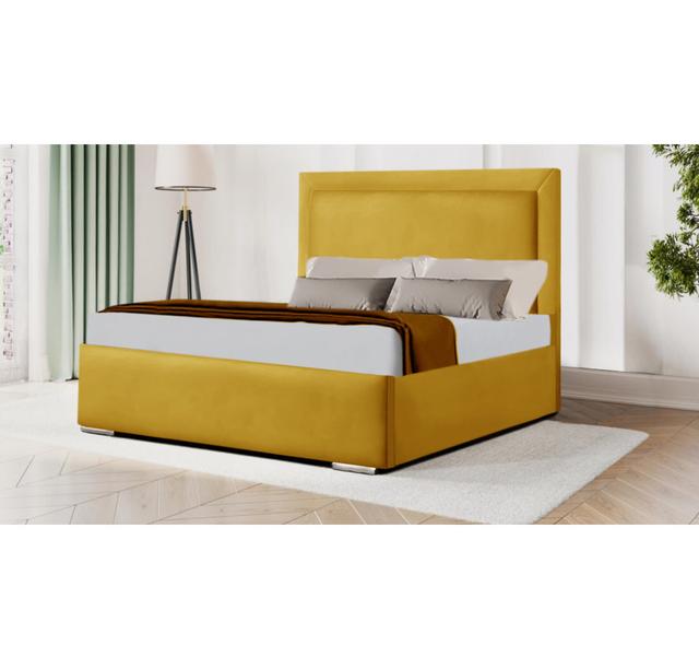 Ademide Bed Fairmont Park Colour: Yellow Mustard, Size: Super King (6') on Productcaster.