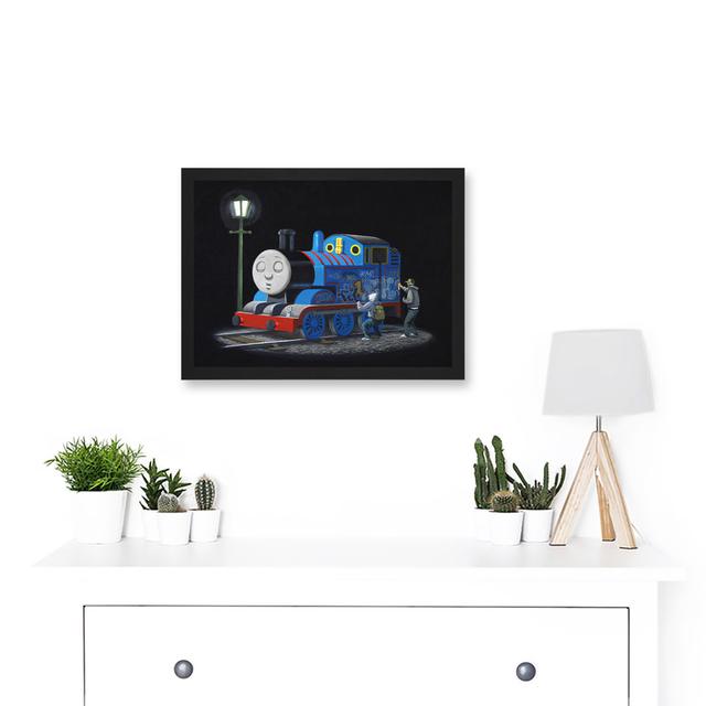 Banksy Thomas Tank Engine Graffiti Street Artwork Framed Wall Art Print Rosalind Wheeler Size: 23.4cm H x 32.3cm W x 1.5cm D on Productcaster.