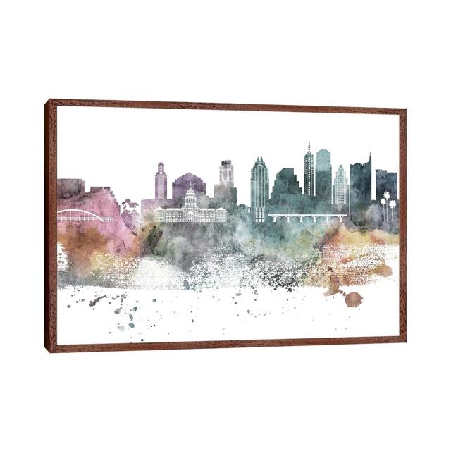 Austin Pastel Skylines - Print Ebern Designs Size: 101.6cm H x 152.4cm W x 3.81cm D, Format: Classic Brown Wood Framed on Productcaster.