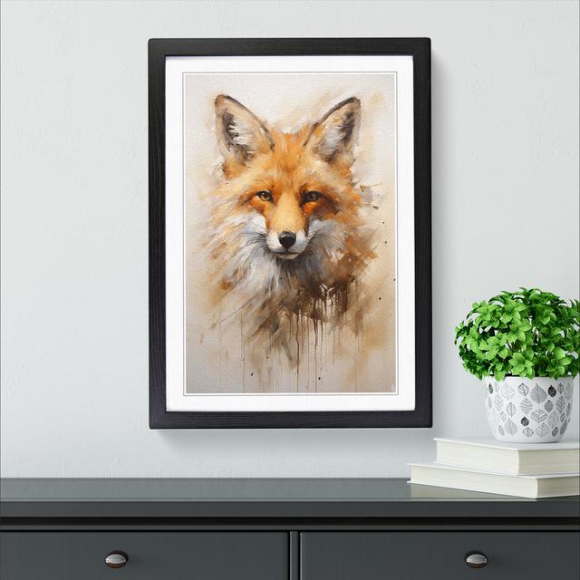 Fox Gestural Alpen Home Format: Black Framed, Size: 46cm H x 34cm W on Productcaster.