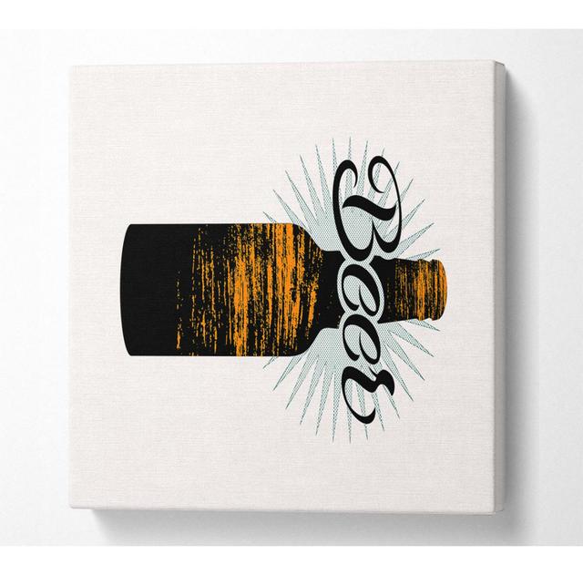 Beer Time 1 Square - Wrapped Canvas Art Prints Marlow Home Co. Size: 101.6cm H x 101.6cm W x 10cm D on Productcaster.